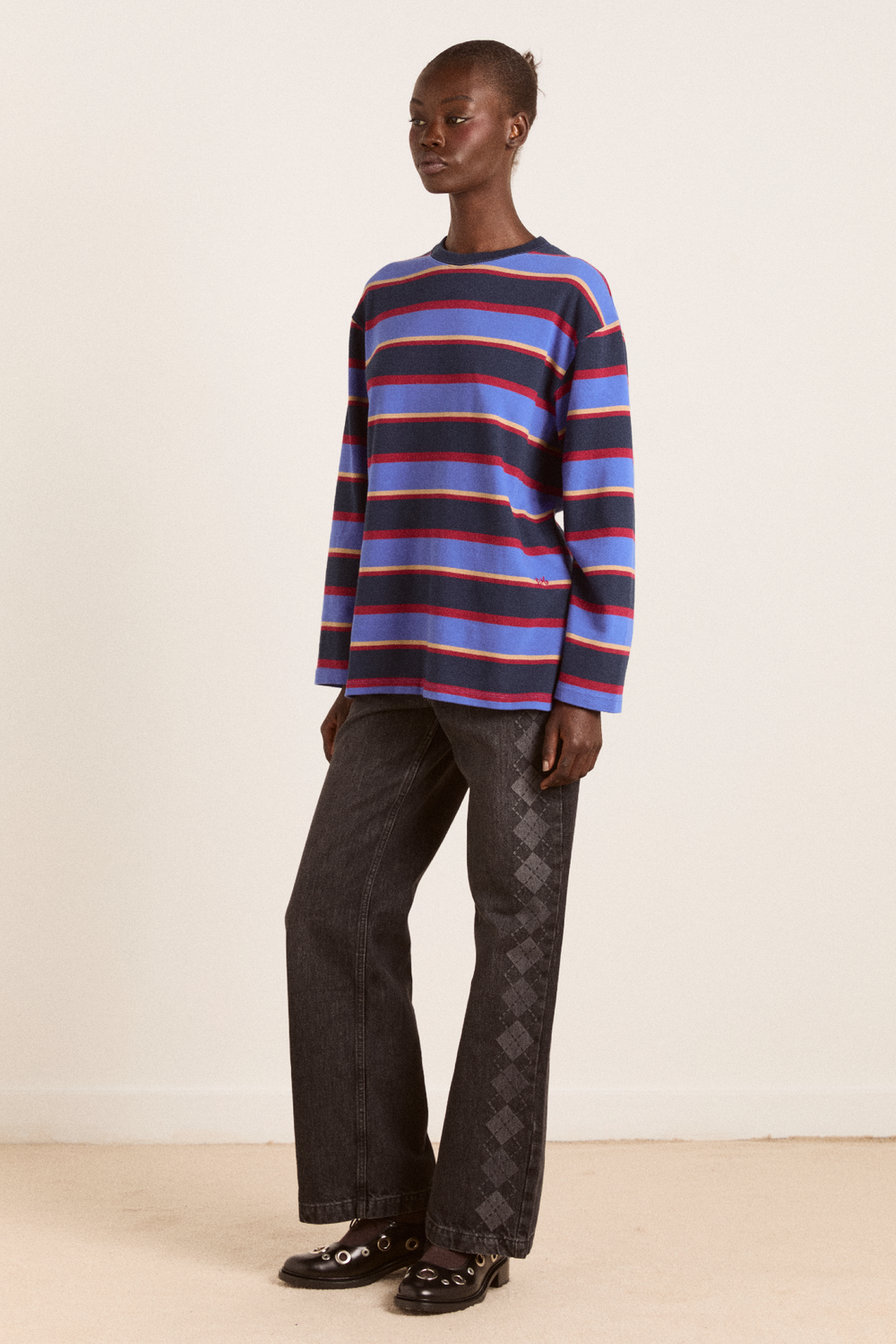 ali long sleeve tee - blue stripe