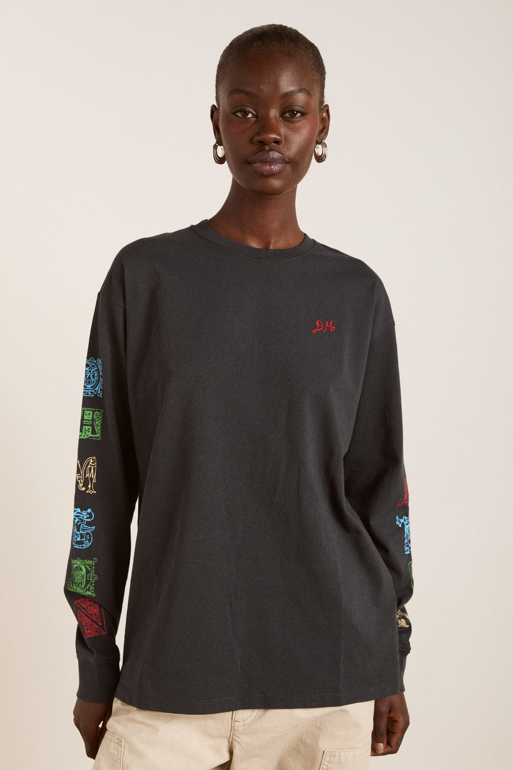 winter solstice long sleeve tee- charcoal