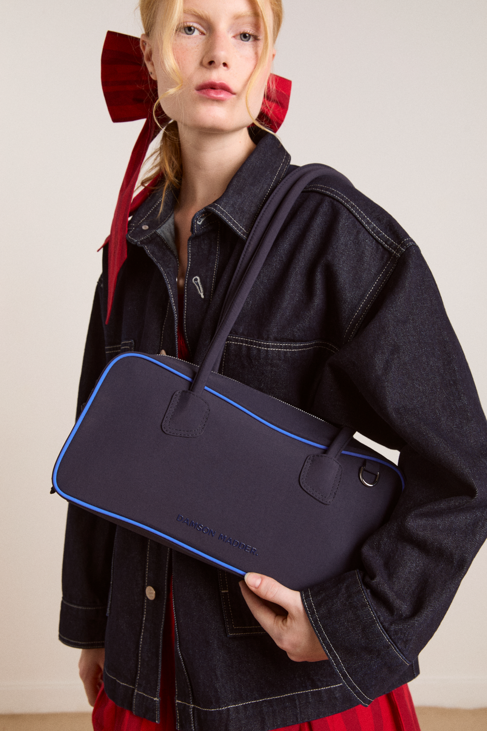 lenny large bowler bag - navy