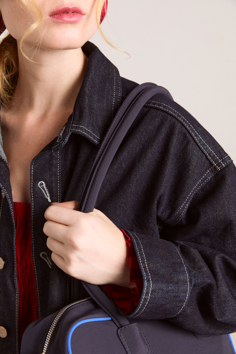 lenny large bowler bag - navy