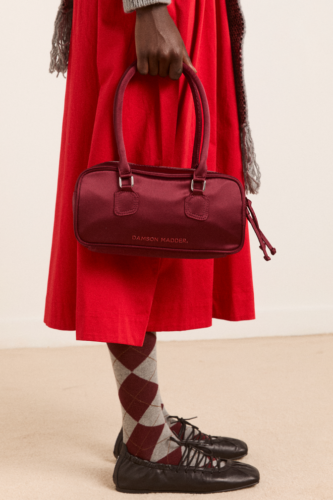 benny mini bowler bag - burg satin