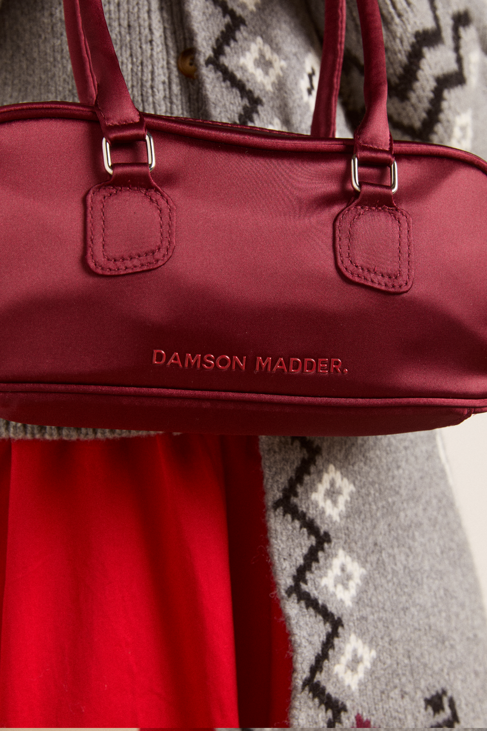 benny mini bowler bag - burg satin