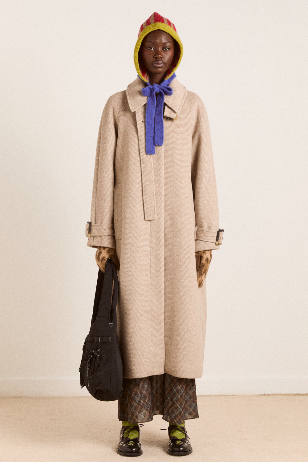 colour block striped bonnet