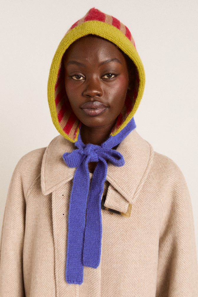 colour block striped bonnet