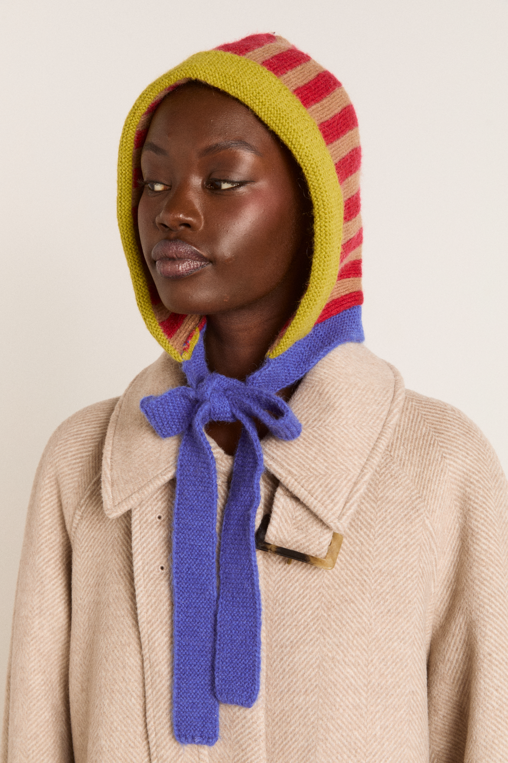colour block striped bonnet