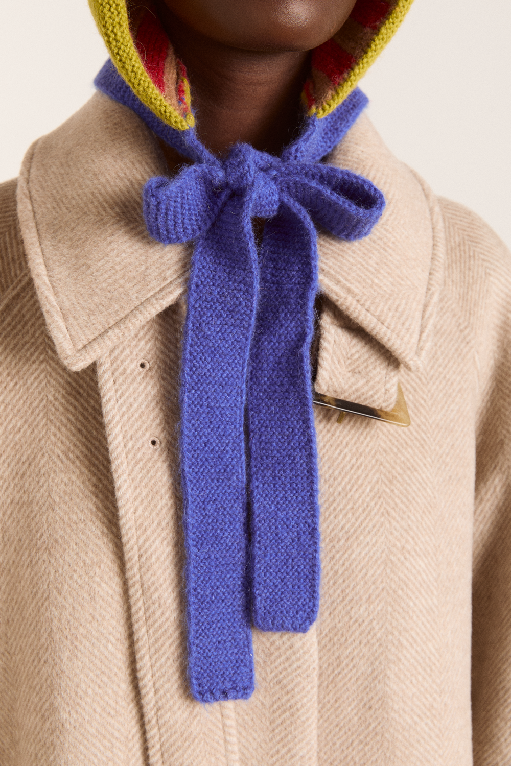 colour block striped bonnet