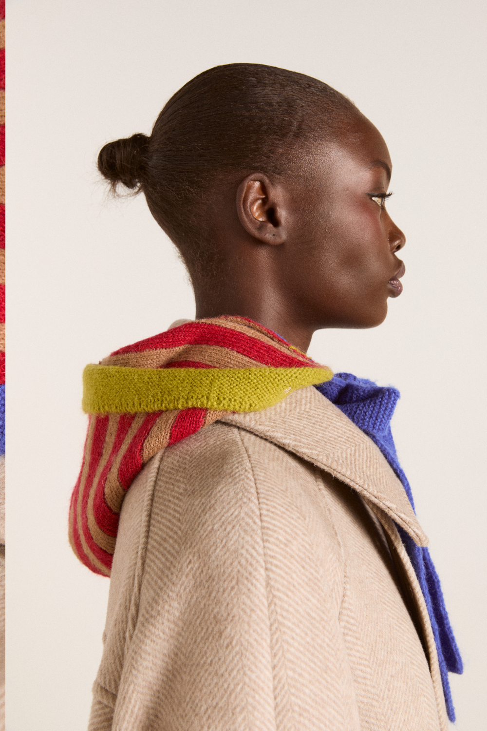 colour block striped bonnet