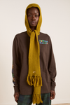 tassel hooded scarf - olive