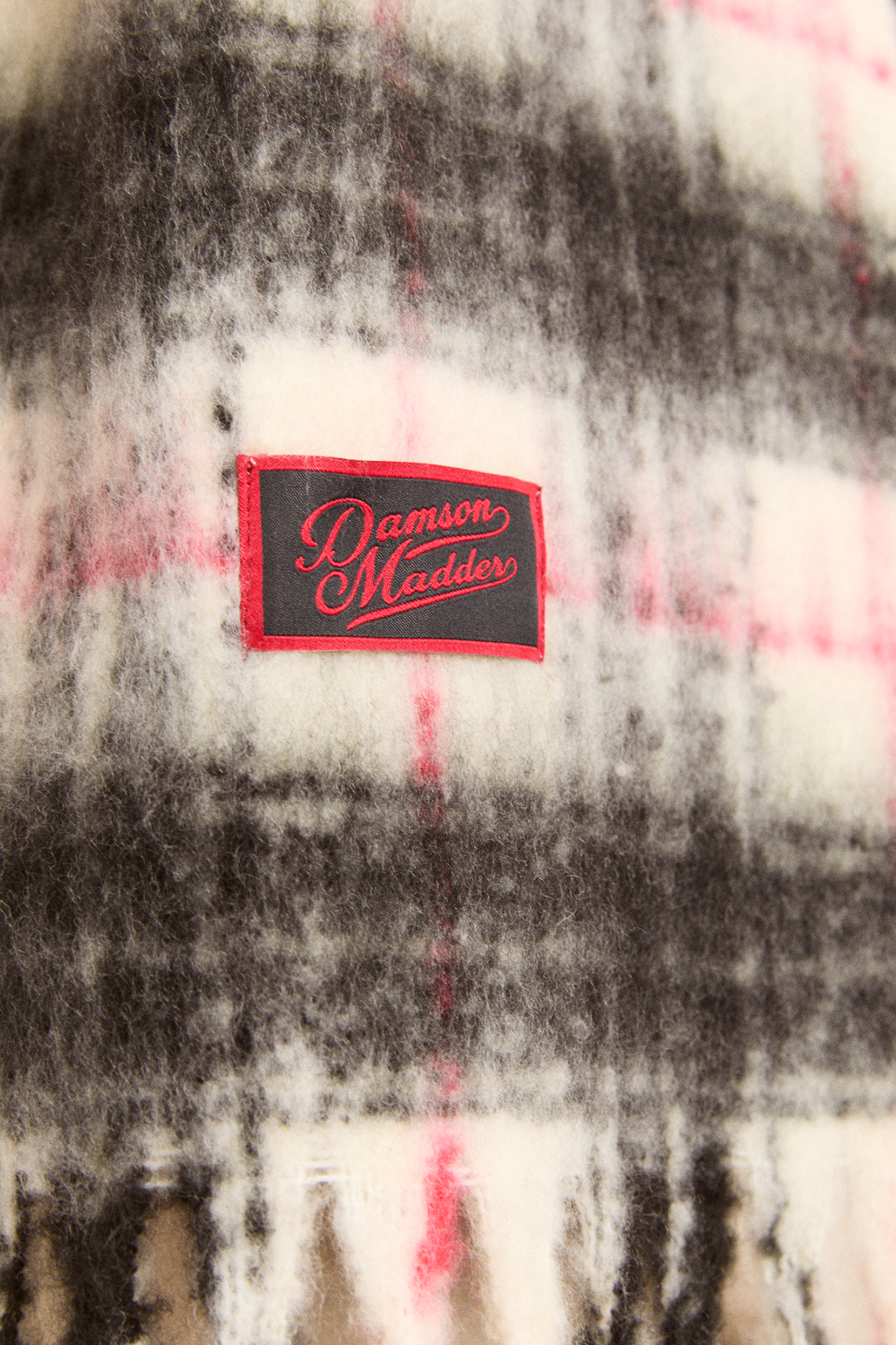 brushed oversized scarf in butter check