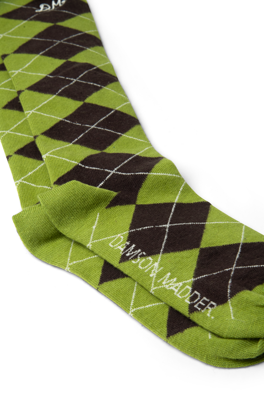 knee length argyle socks - olive/burg