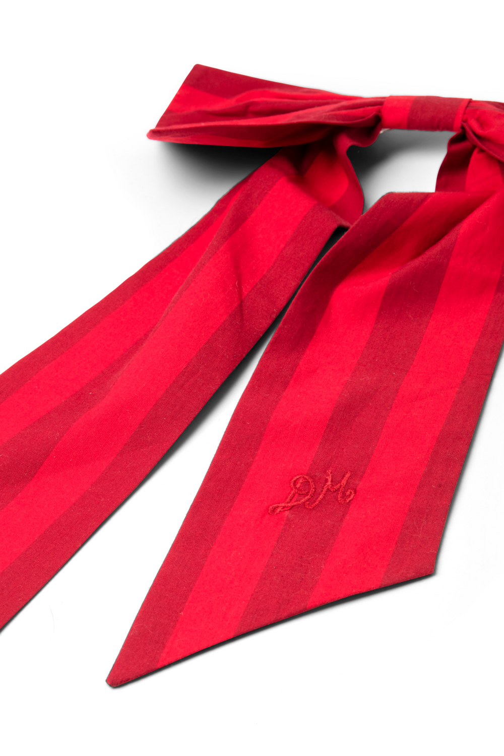 oversized bow clip - red / burg stripe