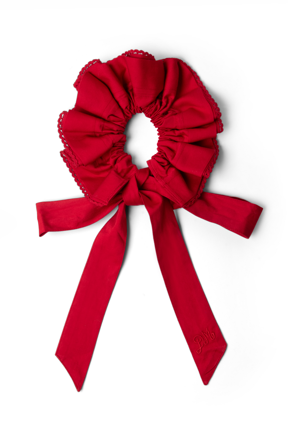 garter bun wrap - red cotton satin