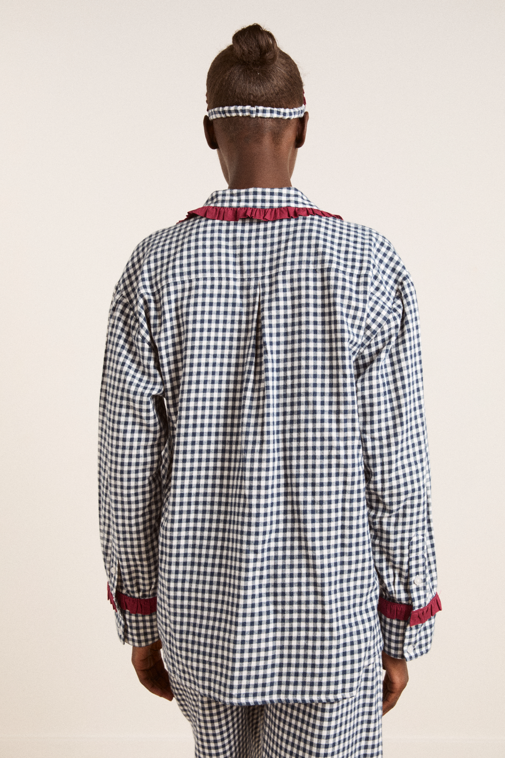 antonia pj set - navy gingham