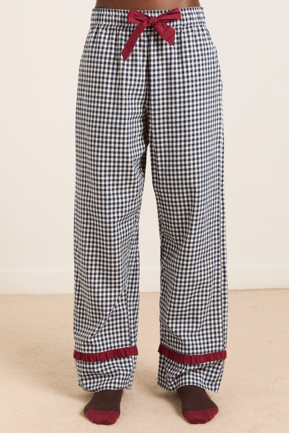 antonia pj set - navy gingham