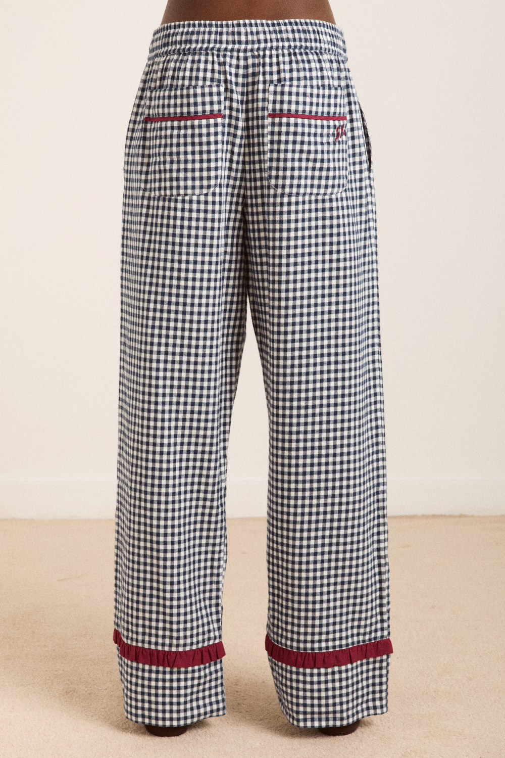 antonia pj set - navy gingham