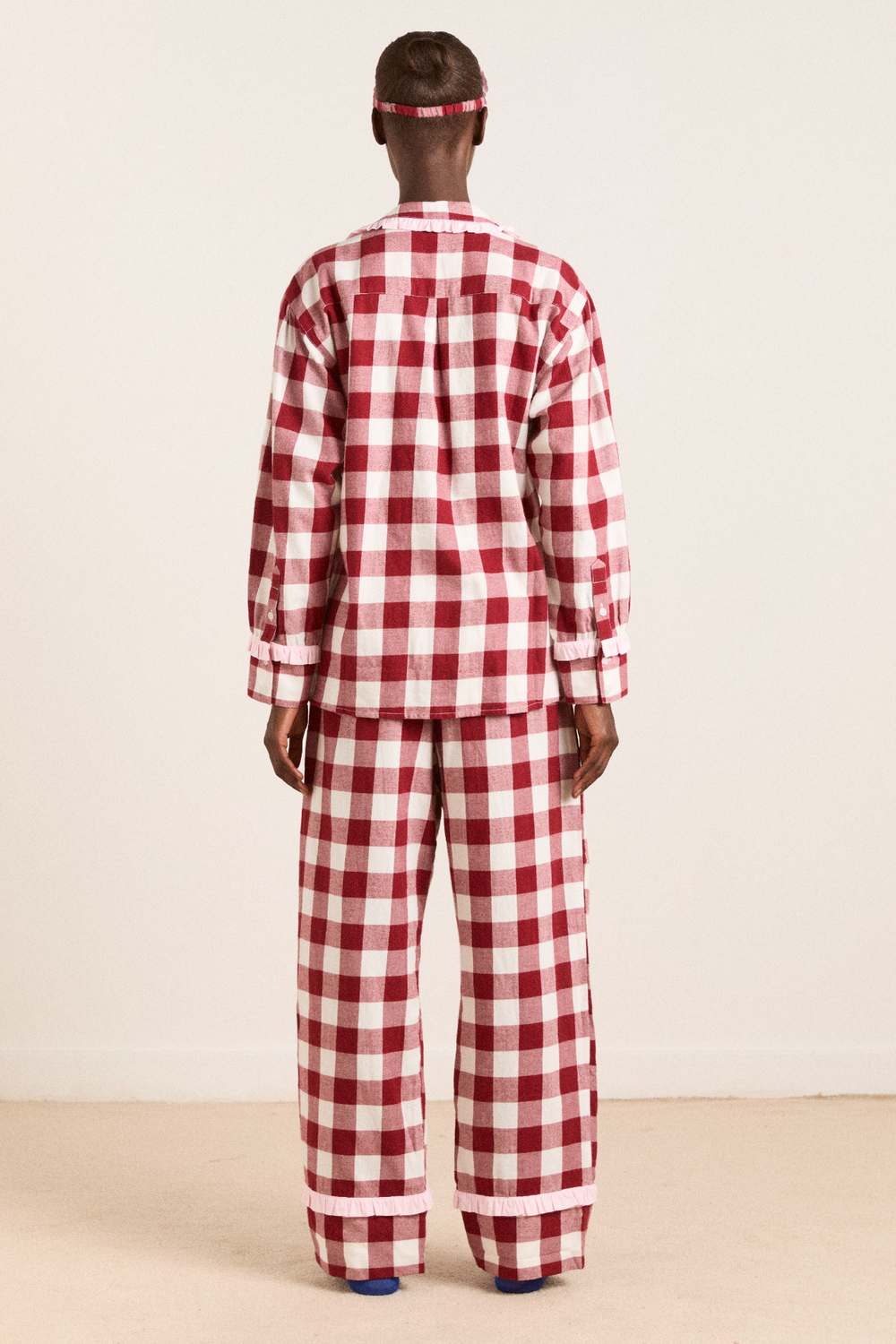 antonella pj set - burg gingham