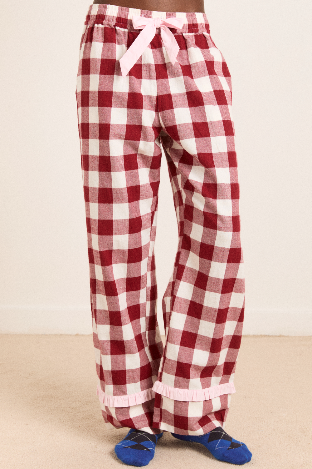 antonella pj set - burg gingham