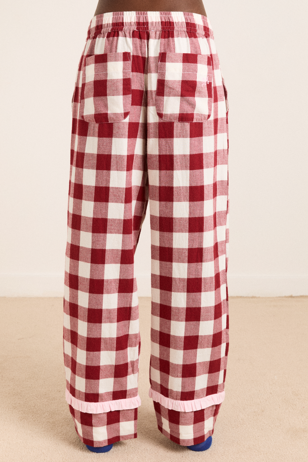 antonella pj set - burg gingham