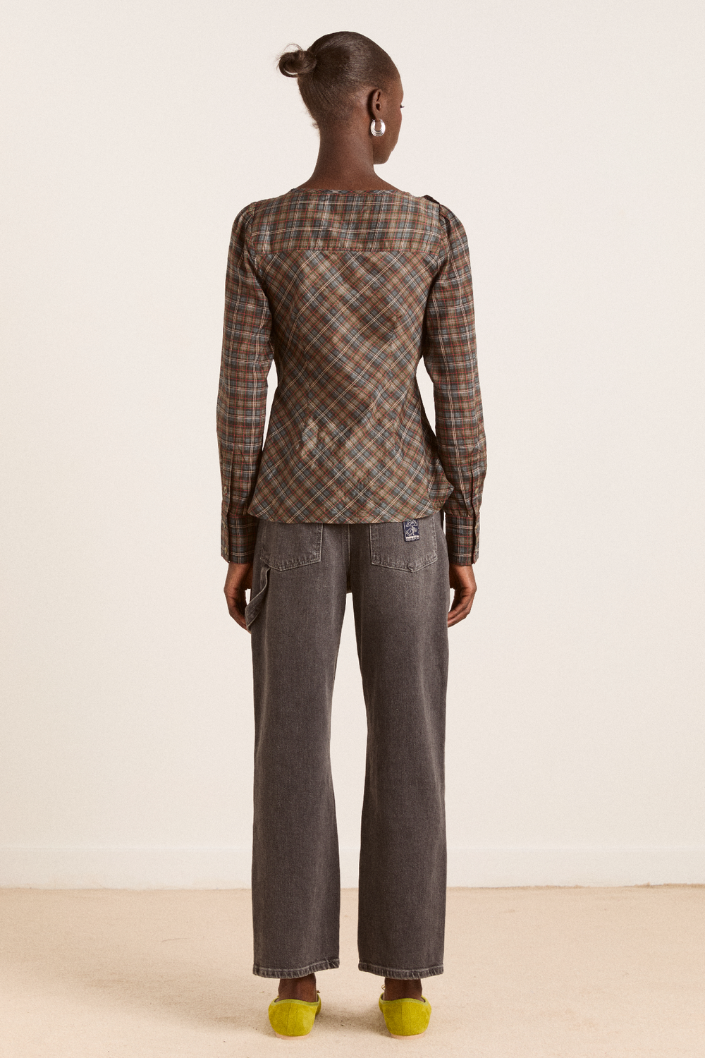 lemi sheer blouse - multi check