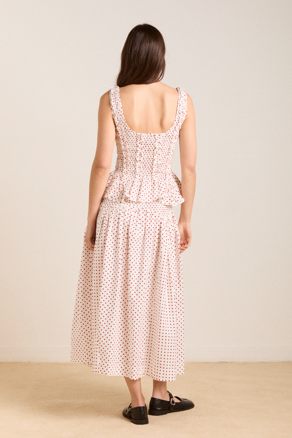 Raphi Cami  - Off White And Red Spot