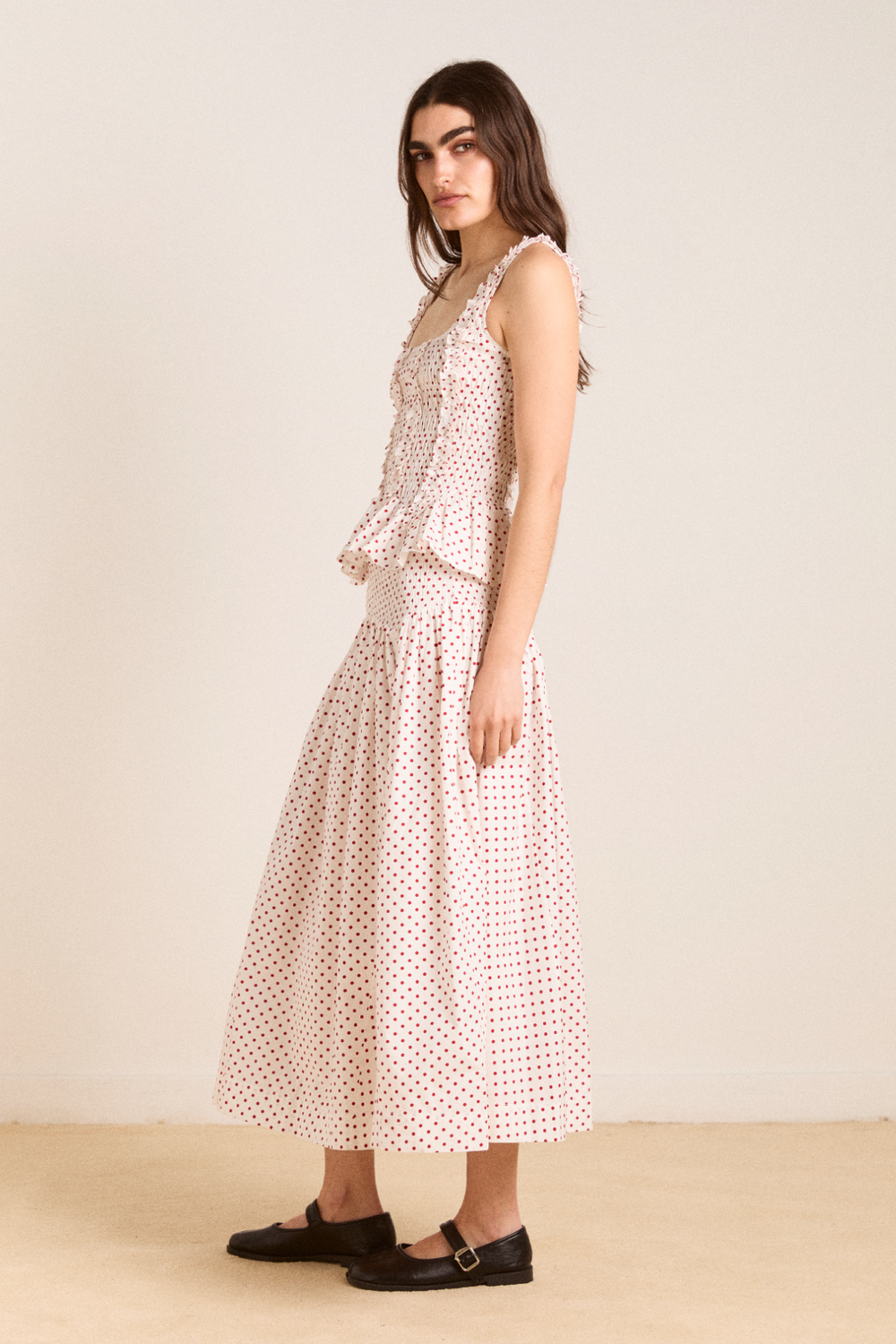 Raphi Cami  - Off White And Red Spot