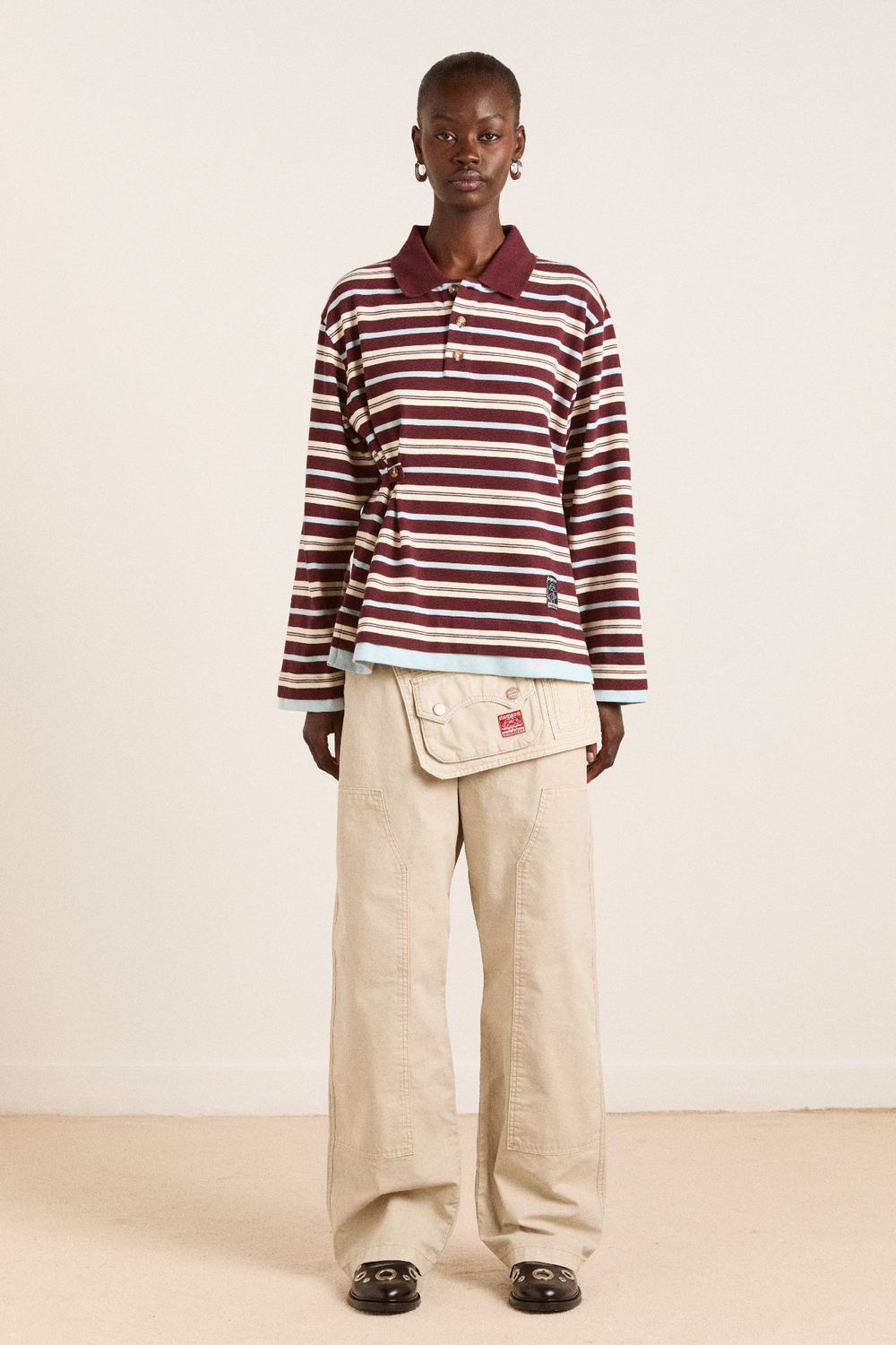 noah cinch layered rugby - choc stripe