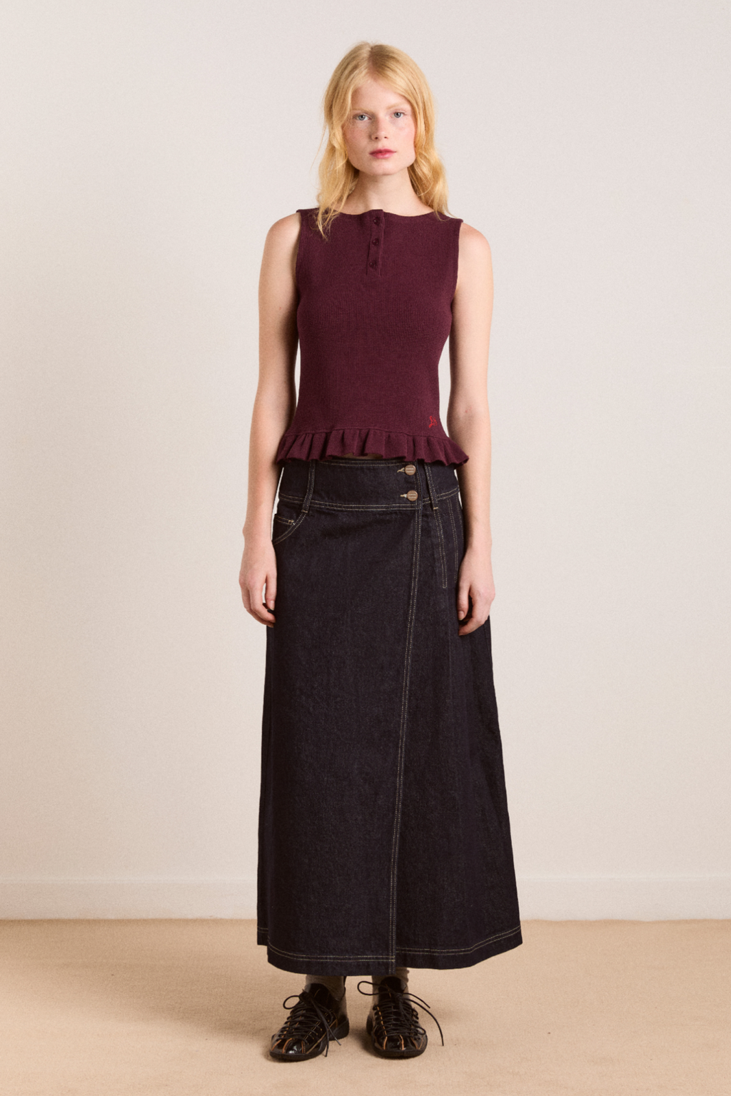 raye denim skirt - dark indigo – Damson Madder