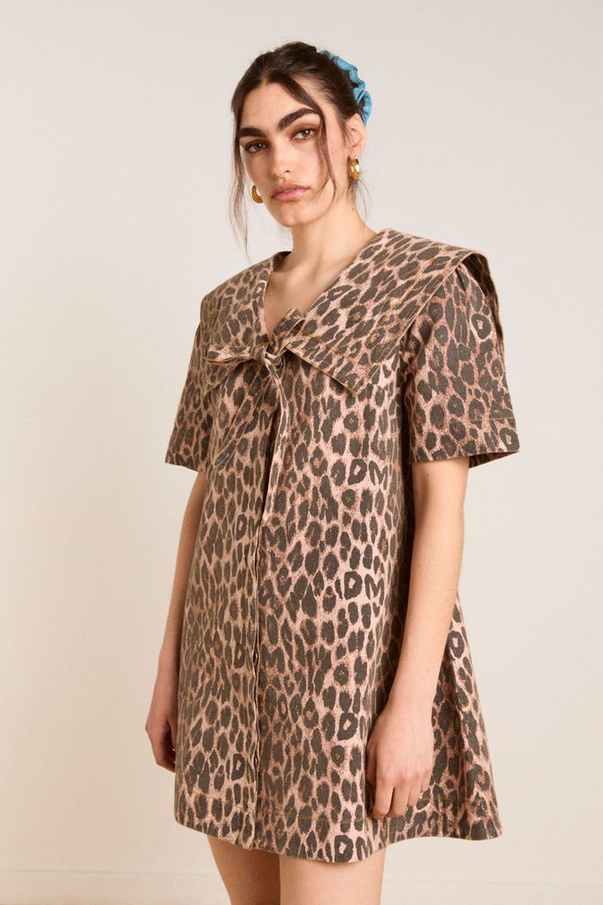 goldie mini dress - leopard