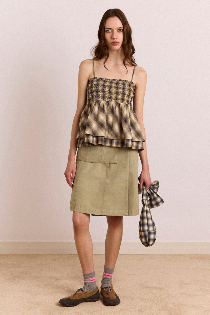 Arabella Skirt With Removable Belt- Sage Grey