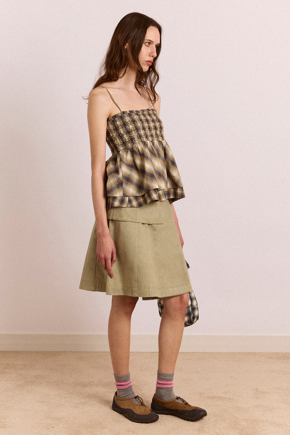 Arabella Skirt With Removable Belt- Sage Grey