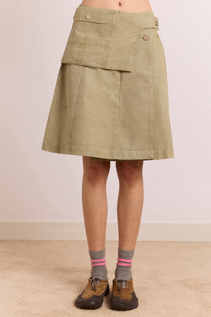Arabella Skirt With Removable Belt- Sage Grey