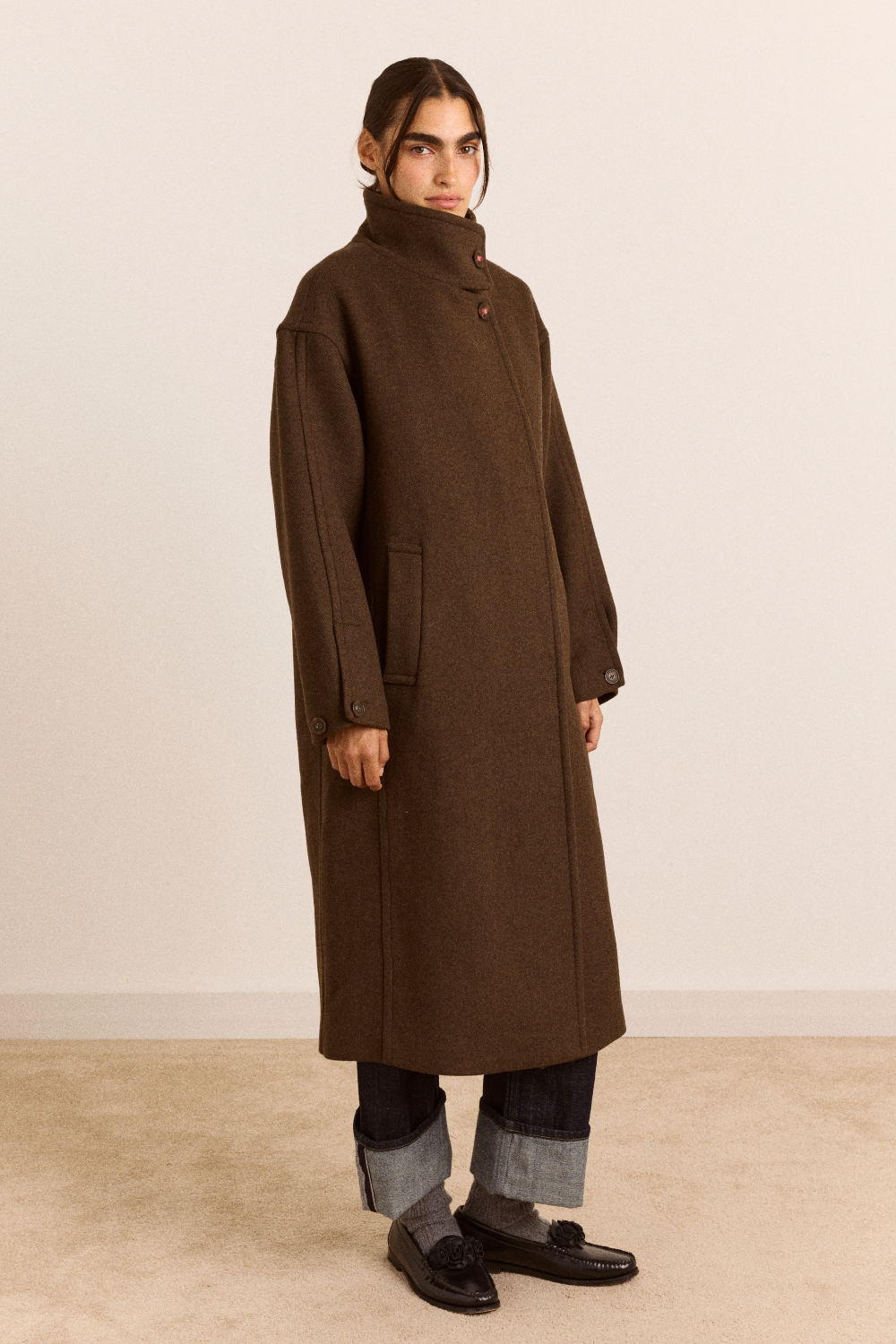 Agnes Wool Coat- Chocolate