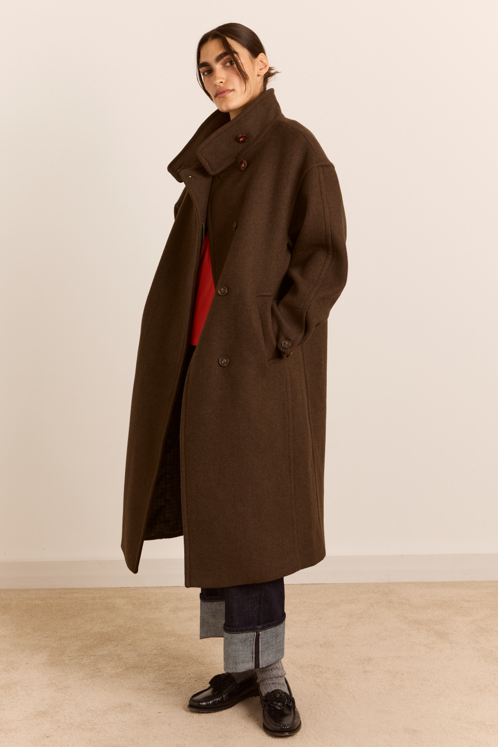 Agnes Wool Coat- Chocolate