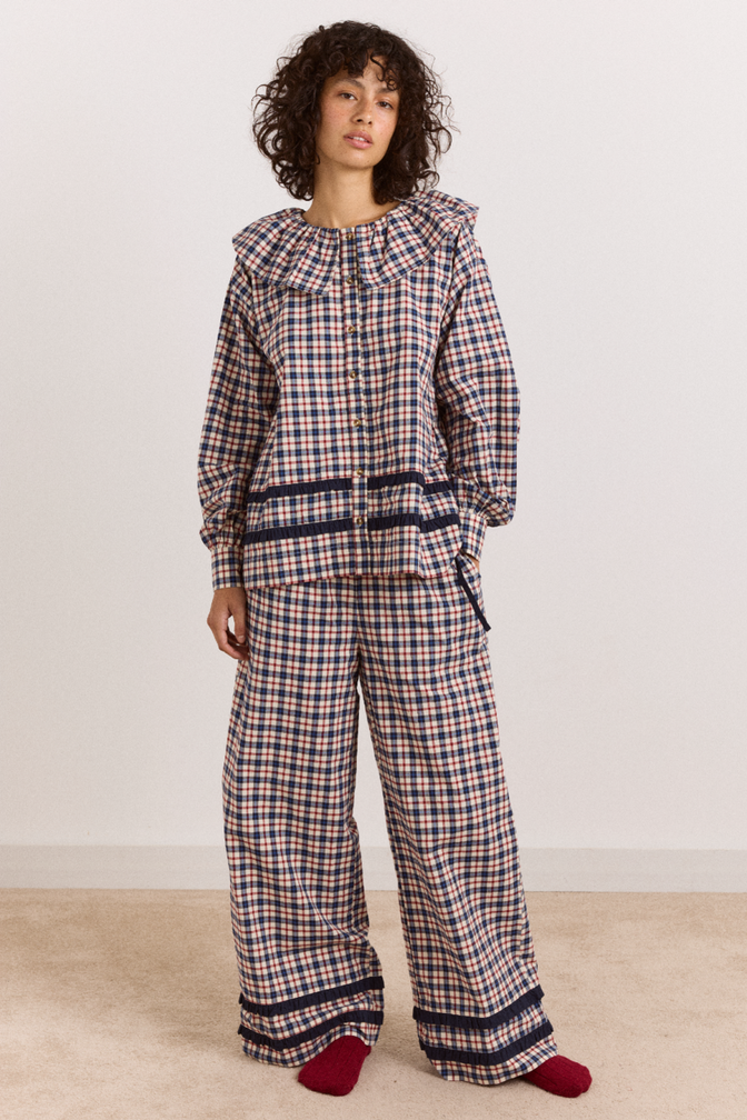 Aletta Pyjama Set - Cherry Navy Check