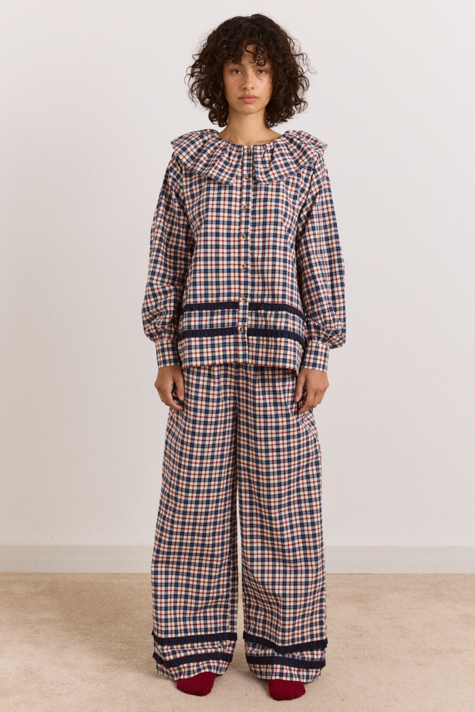 Aletta Pyjama Set - Cherry Navy Check