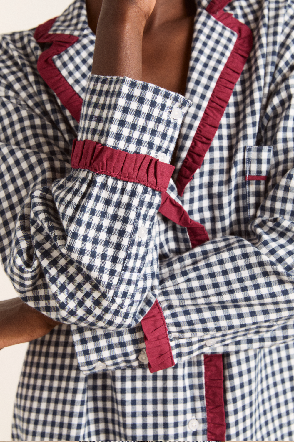 antonia pj set - navy gingham