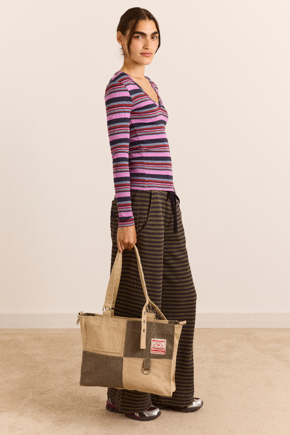 Arlea Long Sleeve Tee - Purple Stripe
