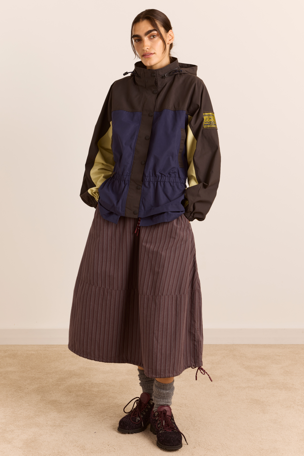 Athena Raincoat - Navy Sage Mix