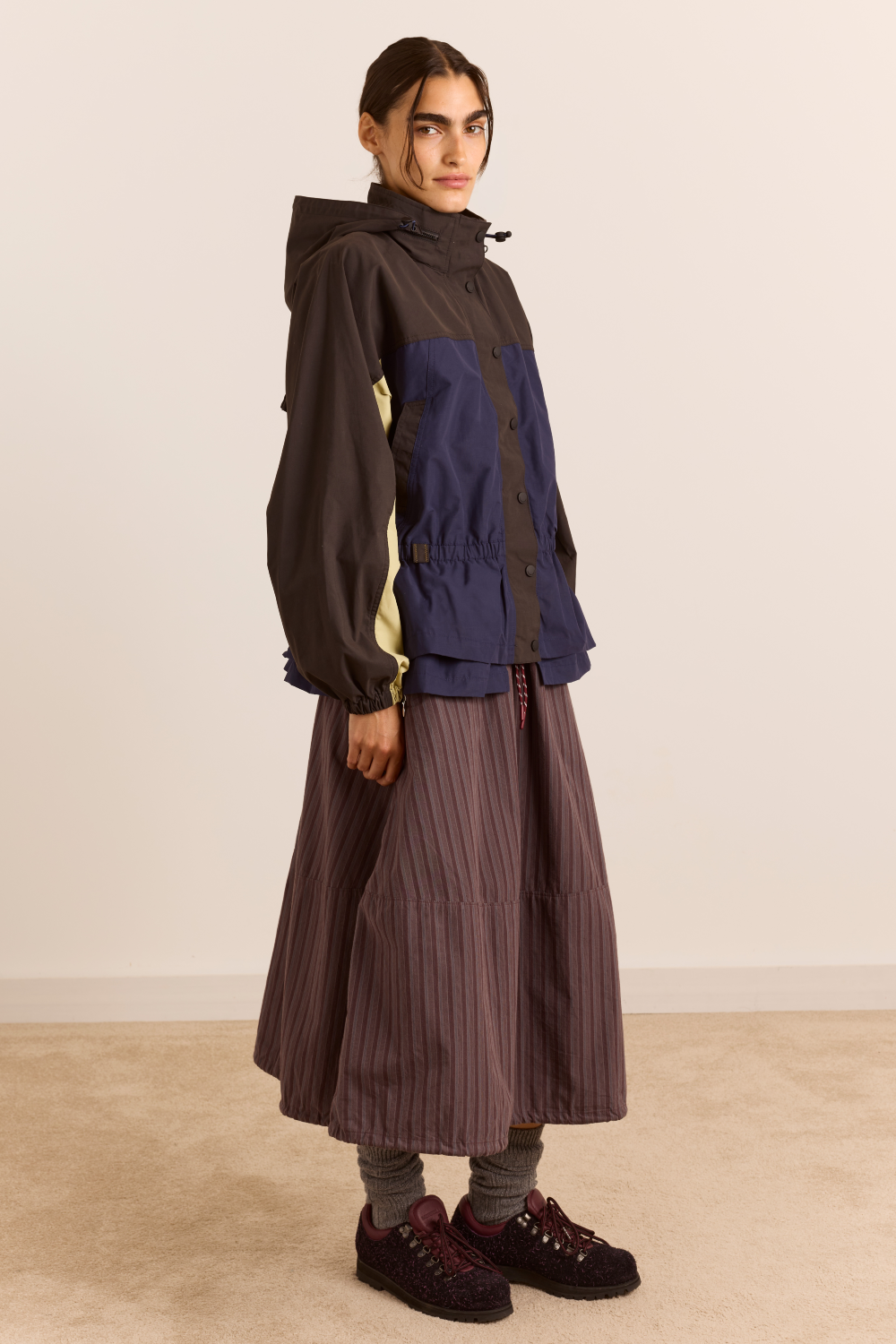 Athena Raincoat - Navy Sage Mix