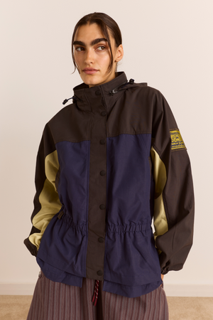 Athena Raincoat - Navy Sage Mix