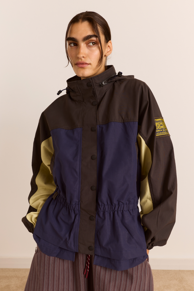 Athena Raincoat - Navy/Sage