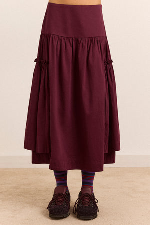 Berta Midi Skirt - Plum