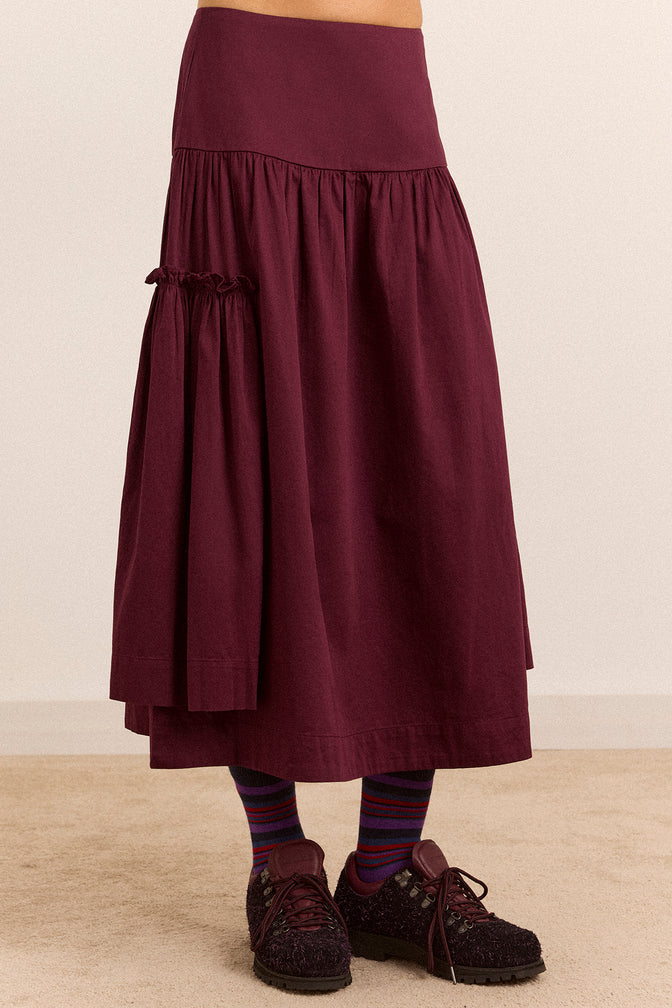Berta Midi Skirt - Plum