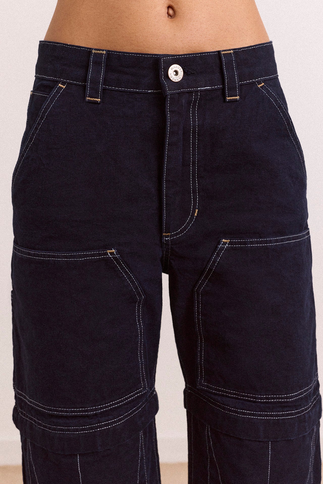 laura workwear denim zip off jeans – Damson Madder
