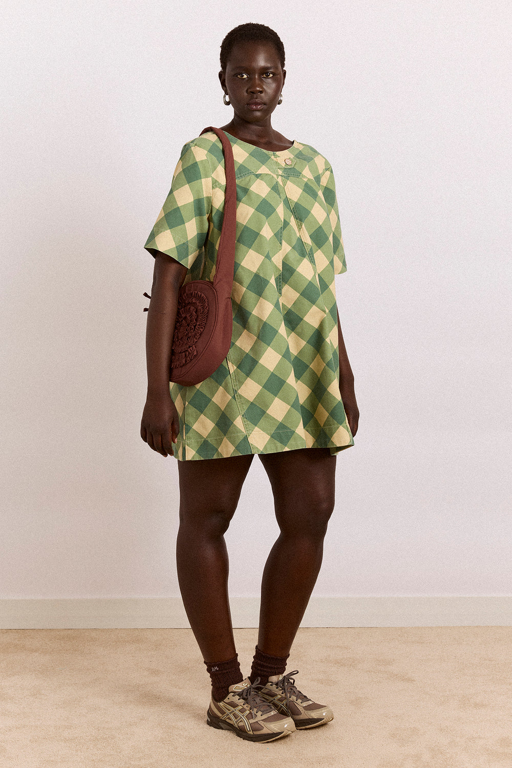 Reversible Bridget Mini Dress - Gingham Damson Madder Reversible Bridget Mini Dress - Gingham Damson Madder