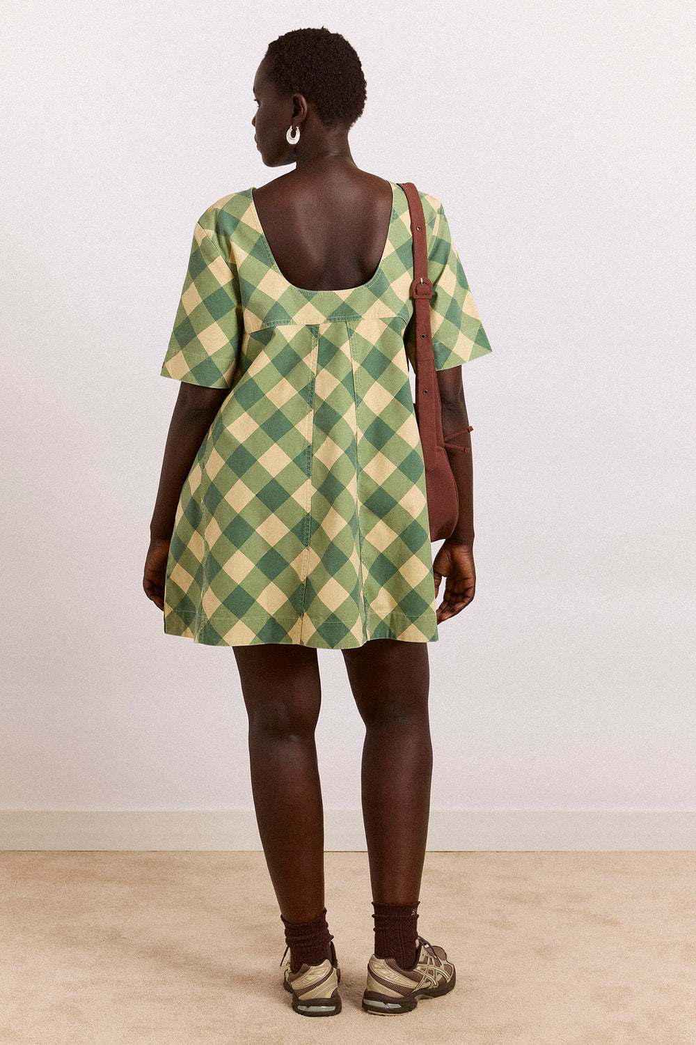 reversible bridget mini dress - gingham Damson Madder reversible bridget mini dress - gingham Damson Madder
