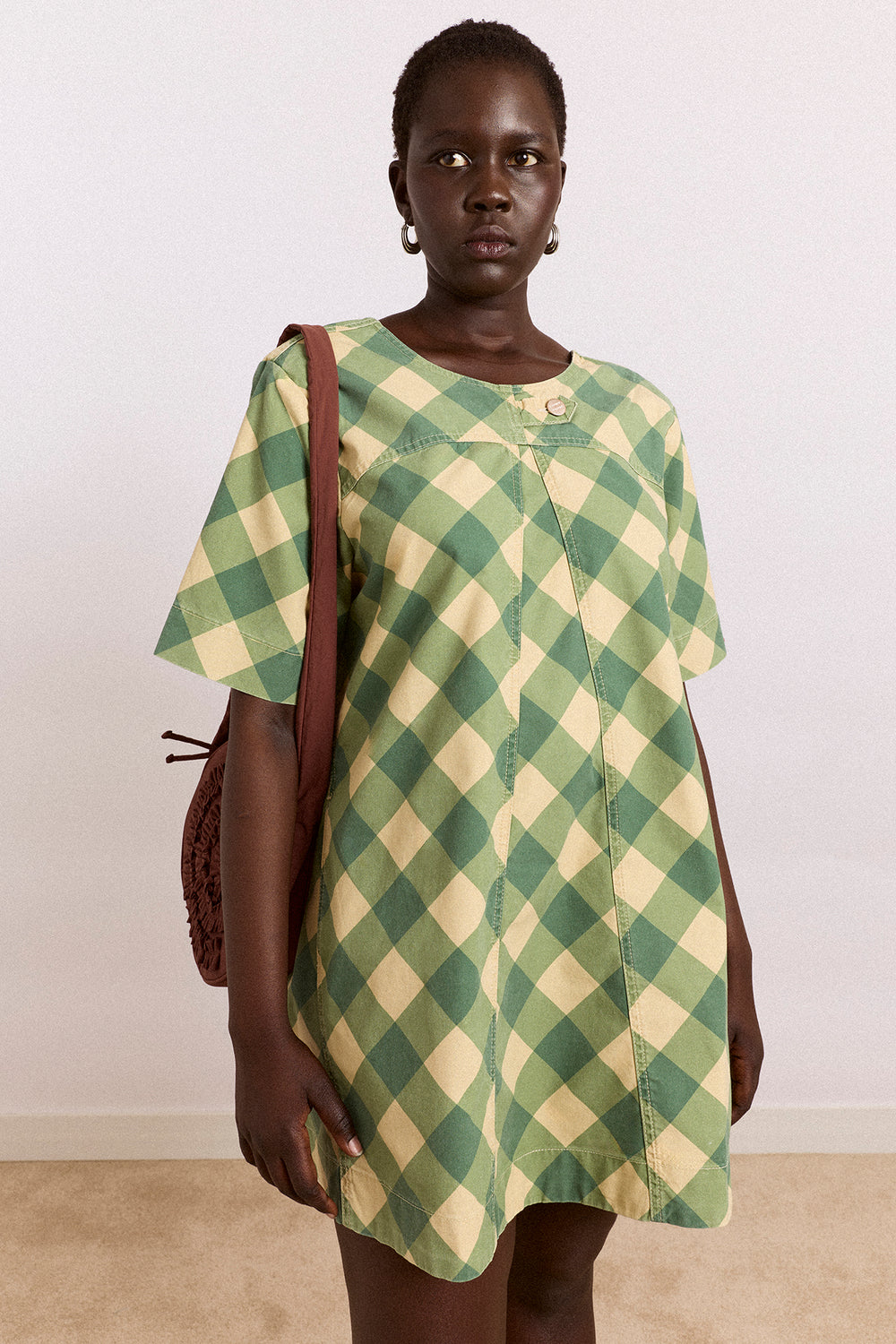 reversible bridget mini dress - gingham