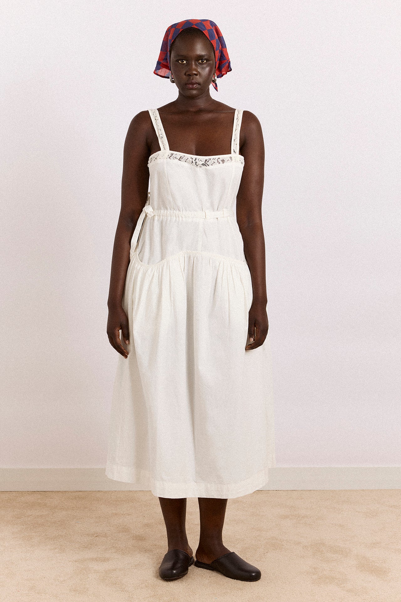 Campbell Midi Dress - White – Damson Madder