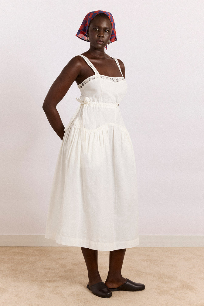 campbell midi dress - white