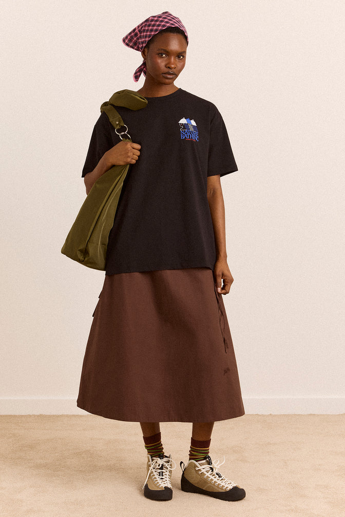 Caspia Midi Skirt - Choc